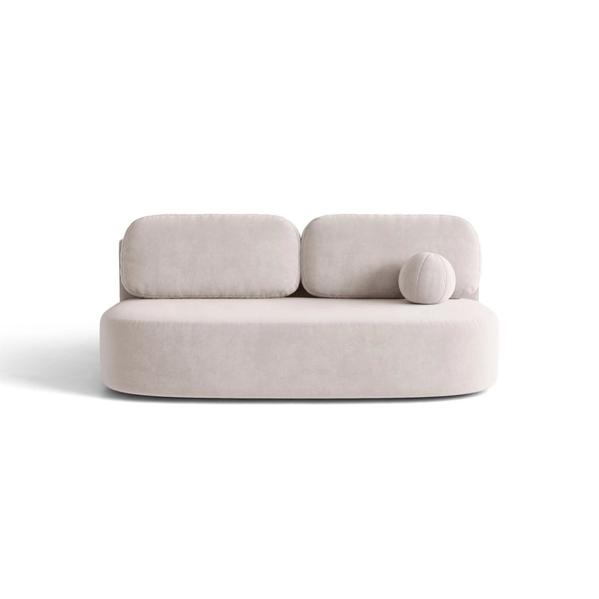 Ravello 3-Sitzer Sofa mit Schlaffunktion, ausklappbar, aus Samt in Hellgrau (Salvador 16), 202x110 cm von Ferrani Interiors – Bild 1
