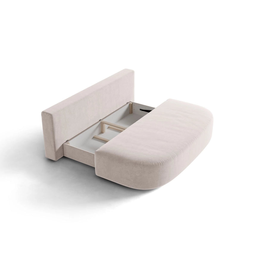 Ravello 3-Sitzer Sofa mit Schlaffunktion, ausklappbar, aus Samt in Hellgrau (Salvador 16), 202x110 cm von Ferrani Interiors – Bild 5