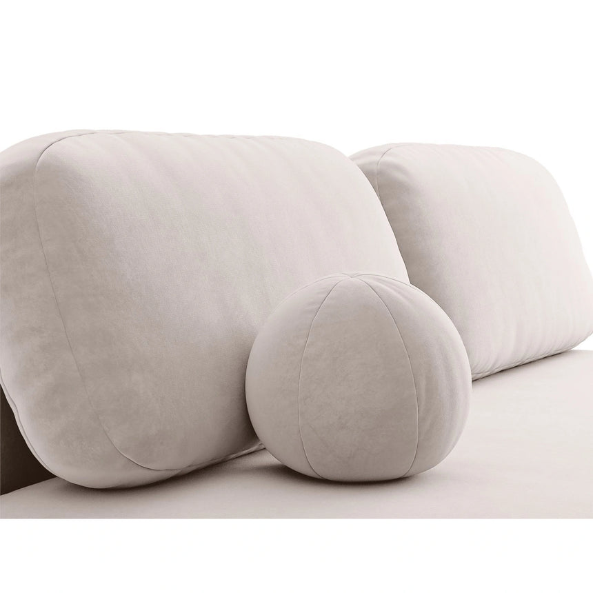 Ravello 3-Sitzer Sofa mit Schlaffunktion, ausklappbar, aus Samt in Hellgrau (Salvador 16), 202x110 cm von Ferrani Interiors – Bild 7