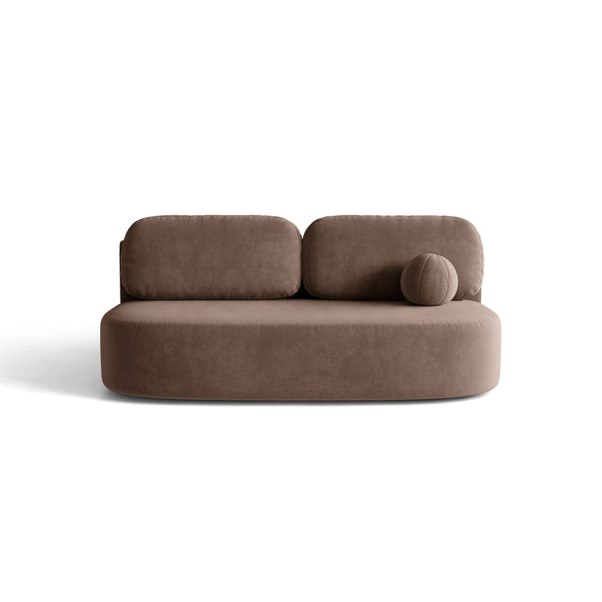 Ravello 3-Sitzer Sofa mit Schlaffunktion, ausklappbar, aus Samt in Schokobraun (Salvador 4), 202x110 cm von Ferrani Interiors – Bild 1