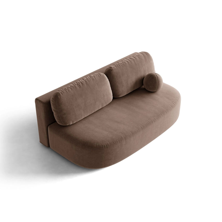 Ravello 3-Sitzer Sofa mit Schlaffunktion, ausklappbar, aus Samt in Schokobraun (Salvador 4), 202x110 cm von Ferrani Interiors – Bild 3