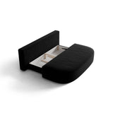 Ravello 3-Sitzer Sofa mit Schlaffunktion, ausklappbar, aus Samt in Schwarz (Salvador 19), 202x110 cm von Ferrani Interiors – Bild 5