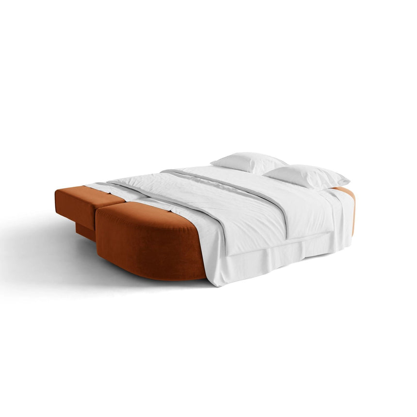 Ravello 3-Sitzer Sofa mit Schlaffunktion, ausklappbar, aus Samt in Terrakotta (Salvador 14), 202x110 cm von Ferrani Interiors – Bild 6