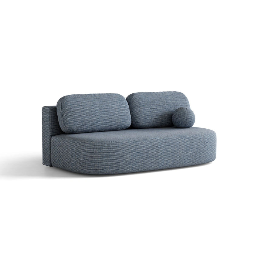 Ravello 3-Sitzer Sofa mit Schlaffunktion, ausklappbar, aus Strukturstoff in Blau meliert (Baltimore Marine), 202x110 cm von Ferrani Interiors – Bild 2