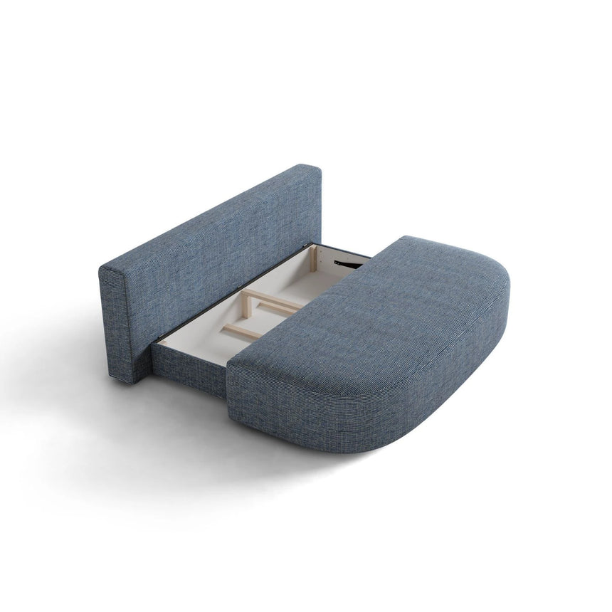 Ravello 3-Sitzer Sofa mit Schlaffunktion, ausklappbar, aus Strukturstoff in Blau meliert (Baltimore Marine), 202x110 cm von Ferrani Interiors – Bild 5