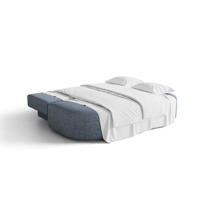 Ravello 3-Sitzer Sofa mit Schlaffunktion, ausklappbar, aus Strukturstoff in Blau meliert (Baltimore Marine), 202x110 cm von Ferrani Interiors – Bild 6