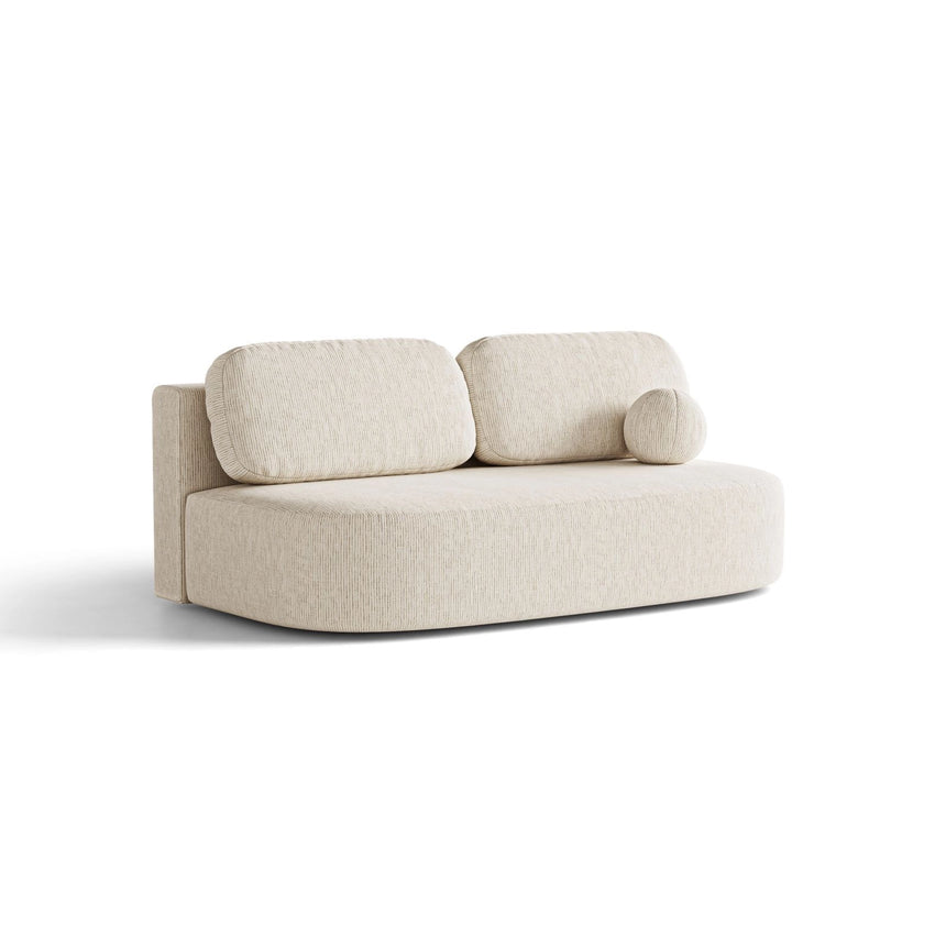 Ravello 3-Sitzer Sofa mit Schlaffunktion, ausklappbar, aus Strukturstoff in Hellbeige (Baltimore Sand), 202x110 cm von Ferrani Interiors – Bild 2