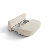 Ravello 3-Sitzer Sofa mit Schlaffunktion, ausklappbar, aus Strukturstoff in Hellbeige (Baltimore Sand), 202x110 cm von Ferrani Interiors – Bild 5