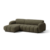 Treviso 3-Sitzer Ecksofa links aus Bouclé in Amazonasgrün (Miles Forest), 244x148 cm von Ferrani Interiors – Bild 3