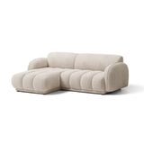 Treviso 3-Sitzer Ecksofa links aus Bouclé in Beige meliert (Miles Sand), 216x148 cm von Ferrani Interiors – Bild 3