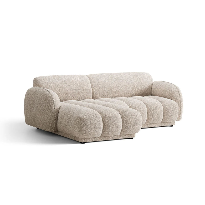 Treviso 3-Sitzer Ecksofa links aus Bouclé in Beige meliert (Miles Sand), 216x148 cm von Ferrani Interiors – Bild 4