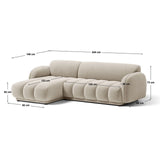 Treviso 3-Sitzer Ecksofa links aus Bouclé in Beige meliert (Miles Sand), 244x148 cm von Ferrani Interiors – Bild 2