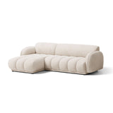 Treviso 3-Sitzer Ecksofa links aus Bouclé in Beige meliert (Miles Sand), 244x148 cm von Ferrani Interiors – Bild 3