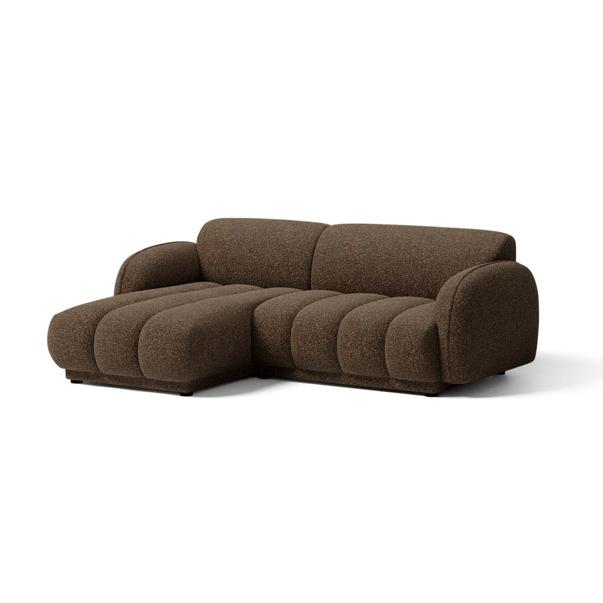 Treviso 3-Sitzer Ecksofa links aus Bouclé in Braun (Miles Chocolate), 216x148 cm von Ferrani Interiors – Bild 3