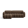 Treviso 3-Sitzer Ecksofa links aus Bouclé in Braun (Miles Chocolate), 244x148 cm von Ferrani Interiors – Bild 1