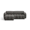 Treviso 3-Sitzer Ecksofa links aus Bouclé in Dunkelgrau meliert (Miles Charcoal), 216x148 cm von Ferrani Interiors – Bild 1