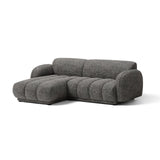 Treviso 3-Sitzer Ecksofa links aus Bouclé in Dunkelgrau meliert (Miles Charcoal), 216x148 cm von Ferrani Interiors – Bild 3