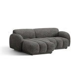 Treviso 3-Sitzer Ecksofa links aus Bouclé in Dunkelgrau meliert (Miles Charcoal), 216x148 cm von Ferrani Interiors – Bild 4
