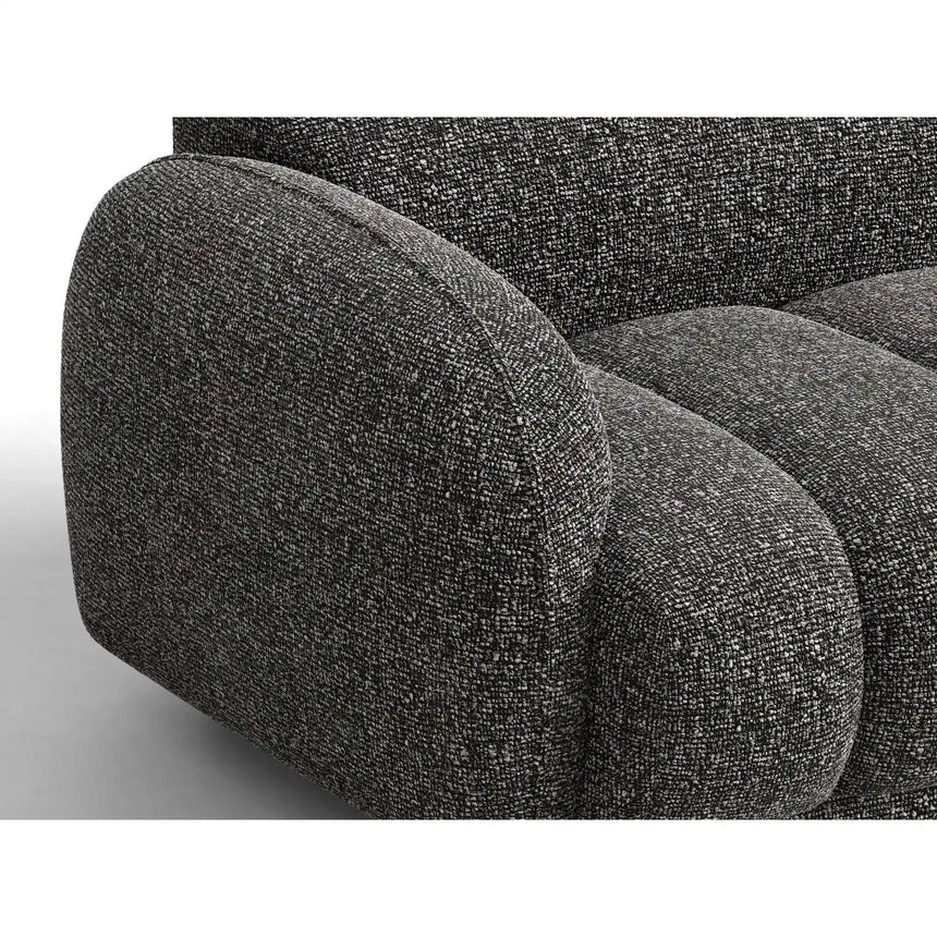 Treviso 3-Sitzer Ecksofa links aus Bouclé in Dunkelgrau meliert (Miles Charcoal), 216x148 cm von Ferrani Interiors – Bild 6