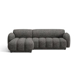 Treviso 3-Sitzer Ecksofa links aus Bouclé in Dunkelgrau meliert (Miles Charcoal), 244x148 cm von Ferrani Interiors – Bild 1