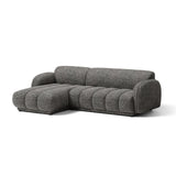 Treviso 3-Sitzer Ecksofa links aus Bouclé in Dunkelgrau meliert (Miles Charcoal), 244x148 cm von Ferrani Interiors – Bild 3
