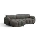 Treviso 3-Sitzer Ecksofa links aus Bouclé in Dunkelgrau meliert (Miles Charcoal), 244x148 cm von Ferrani Interiors – Bild 4