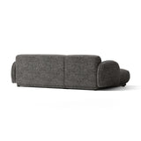 Treviso 3-Sitzer Ecksofa links aus Bouclé in Dunkelgrau meliert (Miles Charcoal), 244x148 cm von Ferrani Interiors – Bild 5