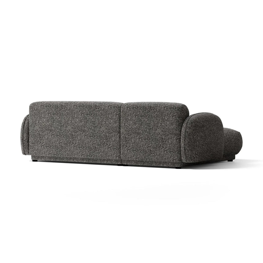 Treviso 3-Sitzer Ecksofa links aus Bouclé in Dunkelgrau meliert (Miles Charcoal), 244x148 cm von Ferrani Interiors – Bild 5