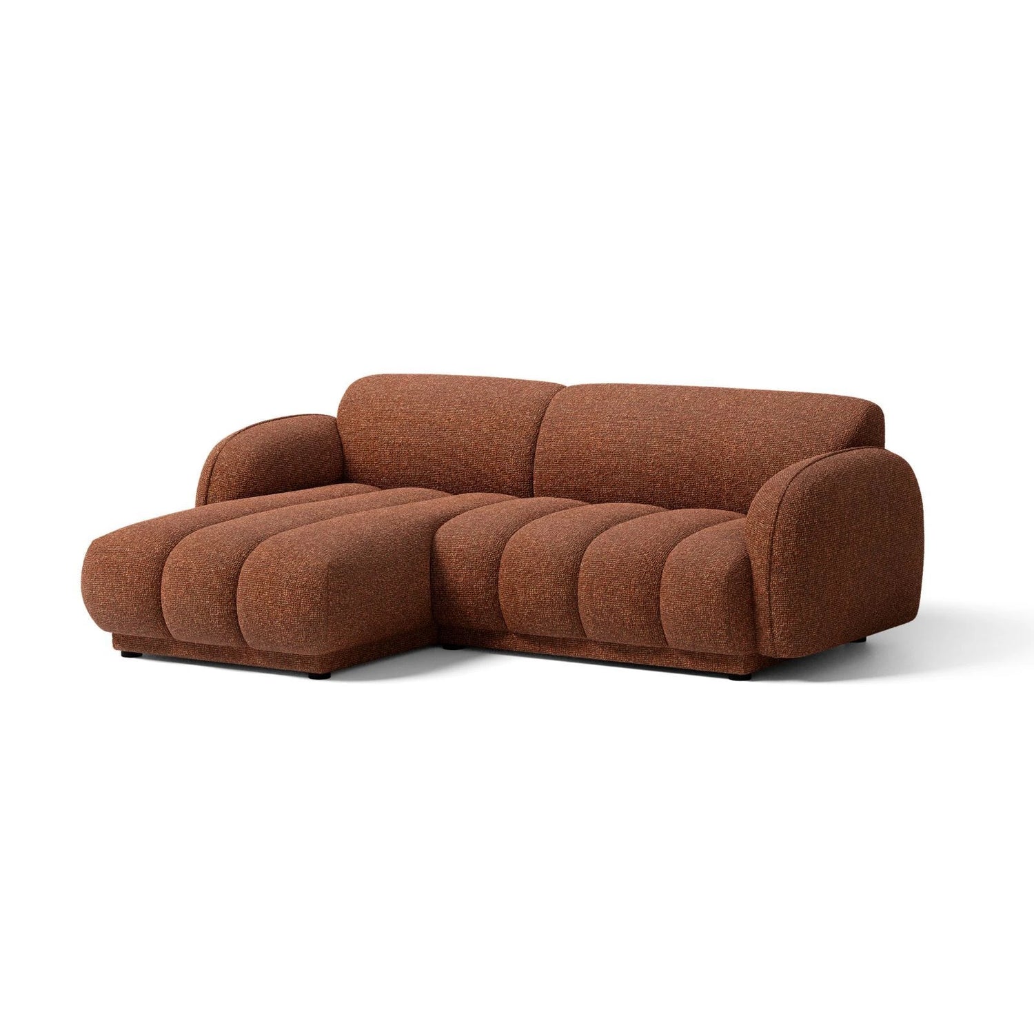 Treviso 3-Sitzer Ecksofa links aus Bouclé in Terrakotta (Miles Rust), 216x148 cm von Ferrani Interiors – Bild 3