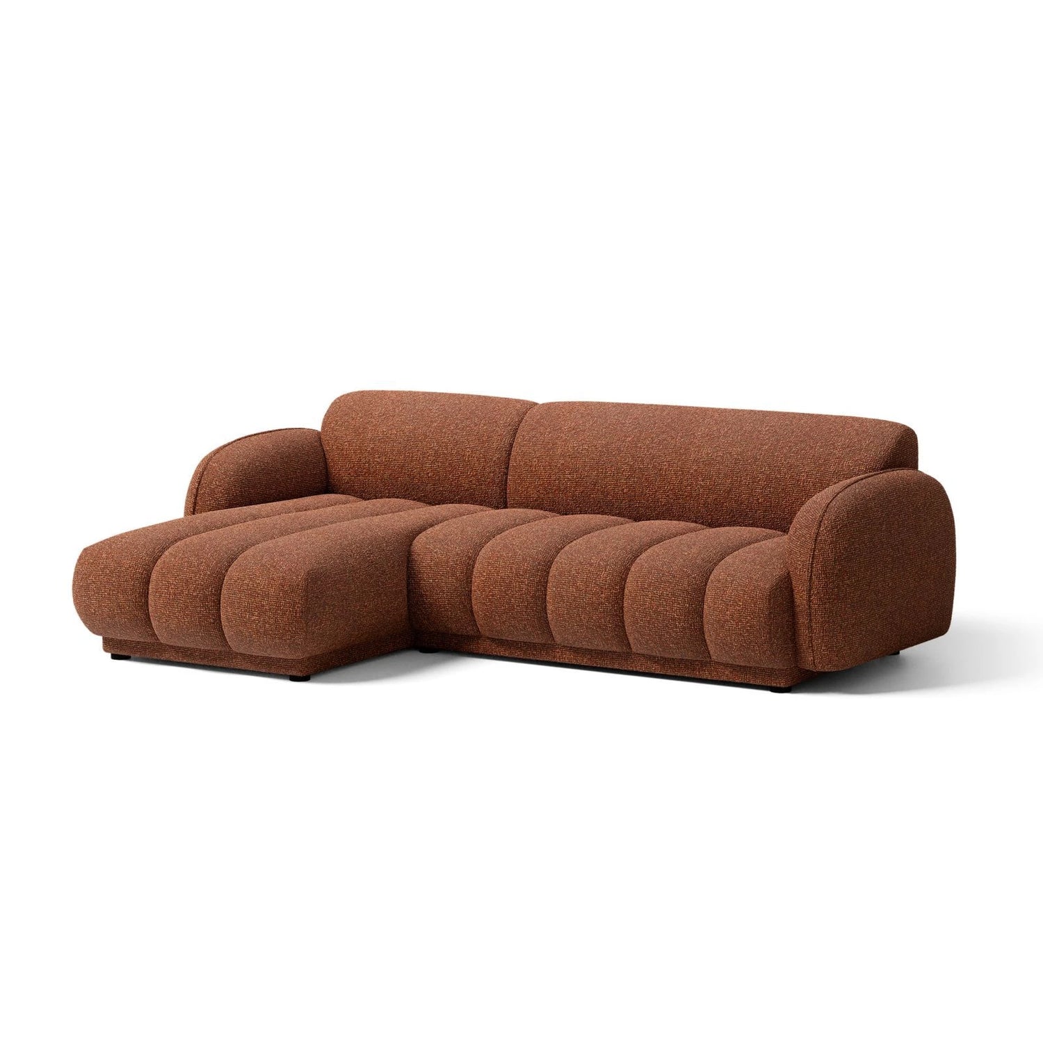 Treviso 3-Sitzer Ecksofa links aus Bouclé in Terrakotta (Miles Rust), 244x148 cm von Ferrani Interiors – Bild 3