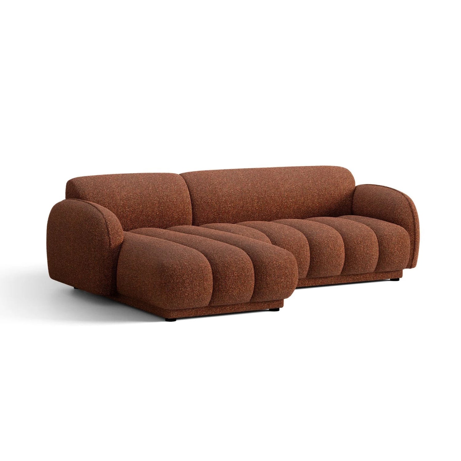 Treviso 3-Sitzer Ecksofa links aus Bouclé in Terrakotta (Miles Rust), 244x148 cm von Ferrani Interiors – Bild 4