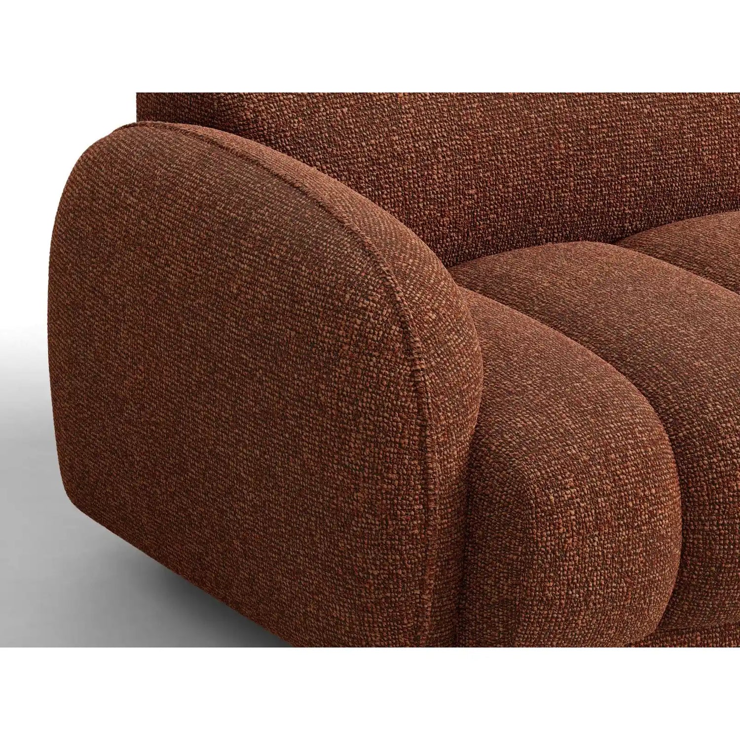 Treviso 3-Sitzer Ecksofa links aus Bouclé in Terrakotta (Miles Rust), 244x148 cm von Ferrani Interiors – Bild 6