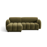 Treviso 3-Sitzer Ecksofa links aus Samt in Hellgrün (Casino Forest), 216x148 cm von Ferrani Interiors – Bild 1
