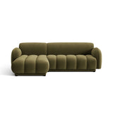 Treviso 3-Sitzer Ecksofa links aus Samt in Hellgrün (Casino Forest), 244x148 cm von Ferrani Interiors – Bild 1