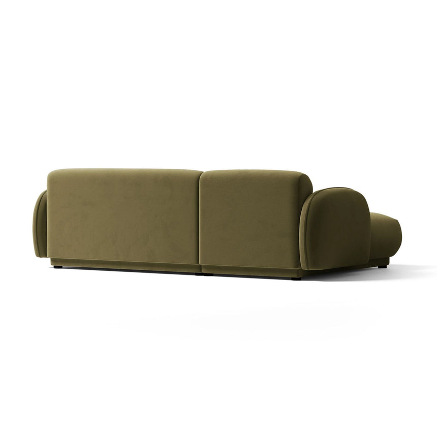 Treviso 3-Sitzer Ecksofa links aus Samt in Hellgrün (Casino Forest), 244x148 cm von Ferrani Interiors – Bild 5