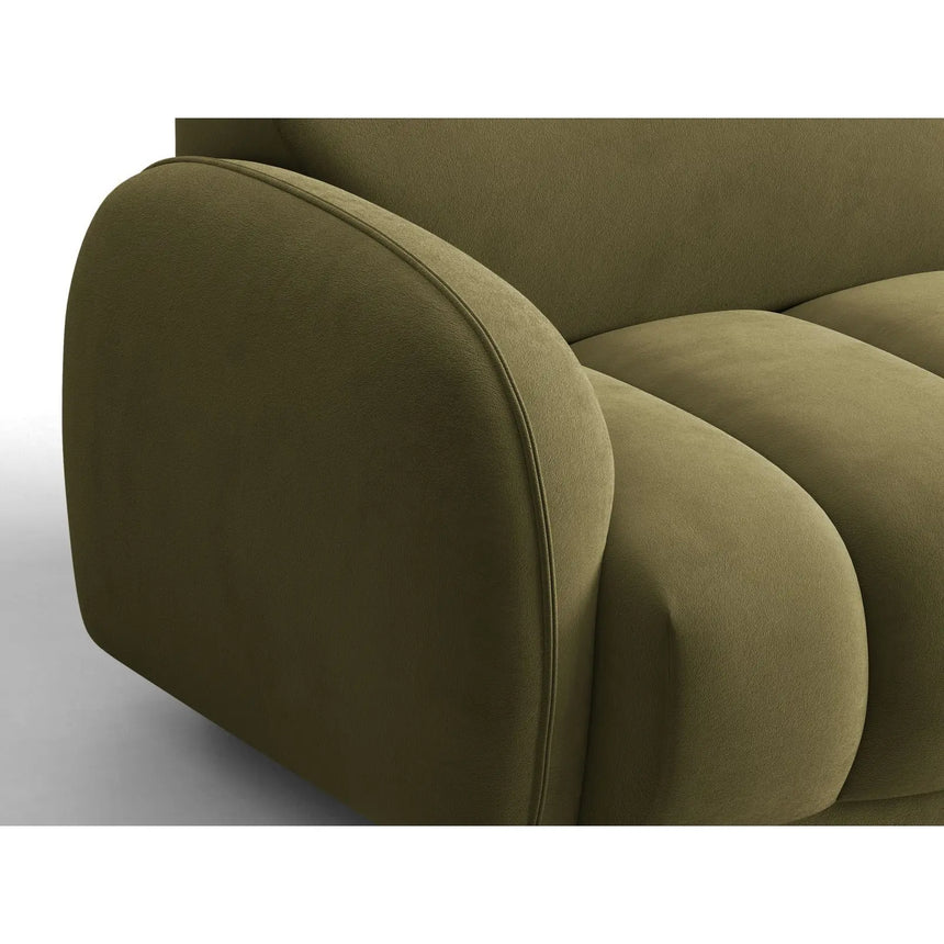 Treviso 3-Sitzer Ecksofa links aus Samt in Hellgrün (Casino Forest), 244x148 cm von Ferrani Interiors – Bild 6