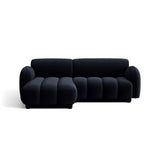 Treviso 3-Sitzer Ecksofa links aus Samt in Königsblau (Casino Deep Blue), 216x148 cm von Ferrani Interiors – Bild 1