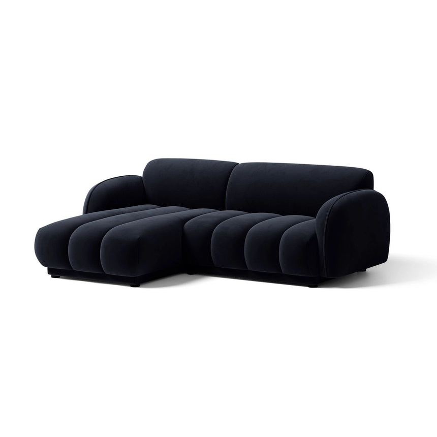 Treviso 3-Sitzer Ecksofa links aus Samt in Königsblau (Casino Deep Blue), 216x148 cm von Ferrani Interiors – Bild 3