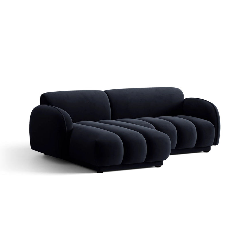 Treviso 3-Sitzer Ecksofa links aus Samt in Königsblau (Casino Deep Blue), 216x148 cm von Ferrani Interiors – Bild 4