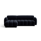 Treviso 3-Sitzer Ecksofa links aus Samt in Königsblau (Casino Deep Blue), 244x148 cm von Ferrani Interiors – Bild 1