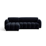 Treviso 3-Sitzer Ecksofa links aus Samt in Königsblau (Casino Deep Blue), 244x148 cm von Ferrani Interiors – Bild 1