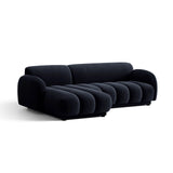 Treviso 3-Sitzer Ecksofa links aus Samt in Königsblau (Casino Deep Blue), 244x148 cm von Ferrani Interiors – Bild 4