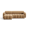 Treviso 3-Sitzer Ecksofa links aus Samt in Mandelbeige (Casino Lion), 244x148 cm von Ferrani Interiors – Bild 1