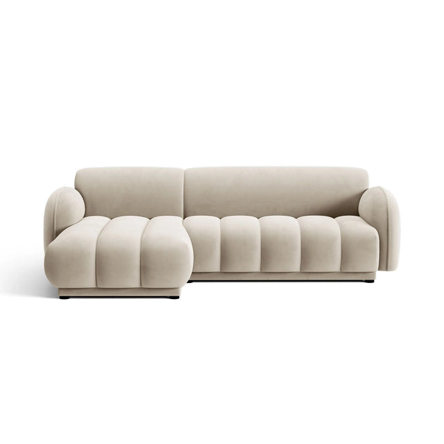 Treviso 3-Sitzer Ecksofa links aus Samt oder Boucle, 244x148 cm von Ferrani Interiors – Bild 1