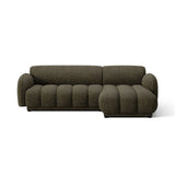 Treviso 3-Sitzer Ecksofa rechts aus Bouclé in Amazonasgrün (Miles Forest), 244x148 cm von Ferrani Interiors – Bild 1