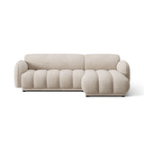 Treviso 3-Sitzer Ecksofa rechts aus Bouclé in Beige meliert (Miles Sand), 244x148 cm von Ferrani Interiors – Bild 1