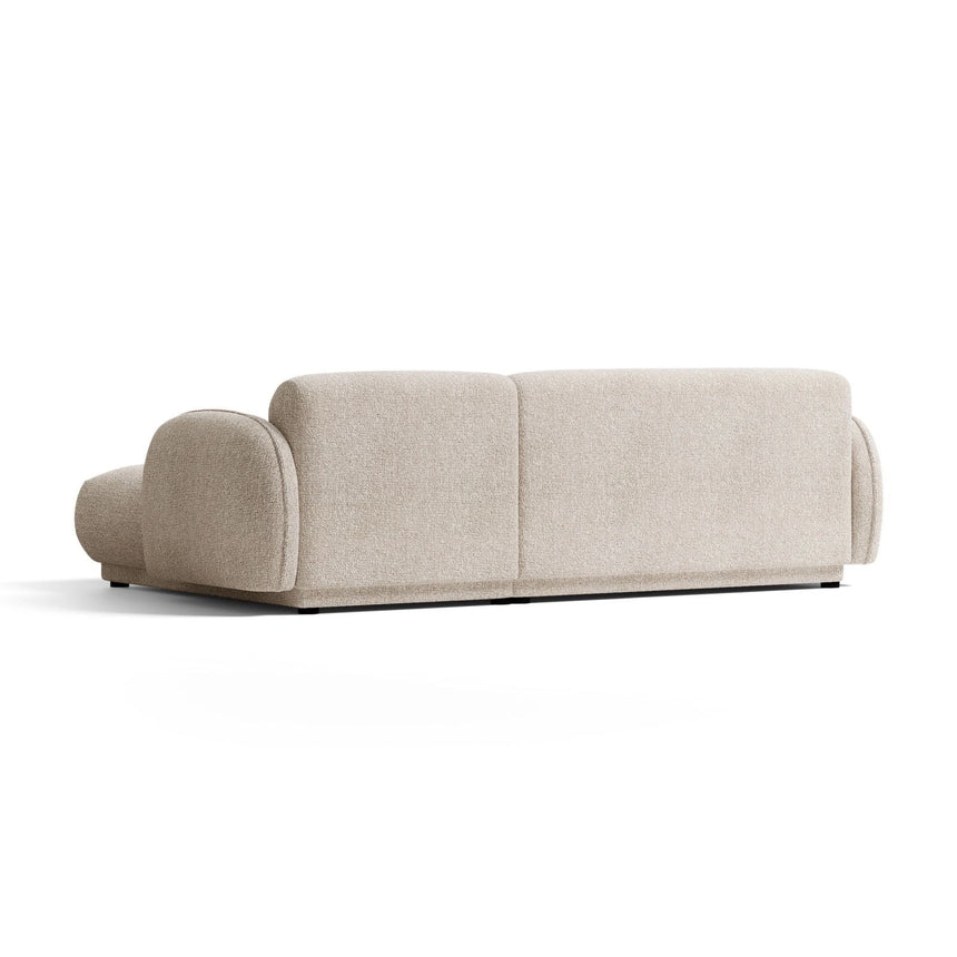 Treviso 3-Sitzer Ecksofa rechts aus Bouclé in Beige meliert (Miles Sand), 244x148 cm von Ferrani Interiors – Bild 5
