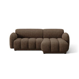 Treviso 3-Sitzer Ecksofa rechts aus Bouclé in Braun (Miles Chocolate), 216x148 cm von Ferrani Interiors – Bild 1