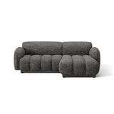 Treviso 3-Sitzer Ecksofa rechts aus Bouclé in Dunkelgrau meliert (Miles Charcoal), 216x148 cm von Ferrani Interiors – Bild 1
