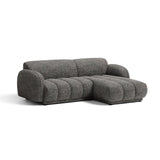 Treviso 3-Sitzer Ecksofa rechts aus Bouclé in Dunkelgrau meliert (Miles Charcoal), 216x148 cm von Ferrani Interiors – Bild 3
